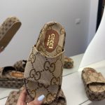 Gucci GG Monogram Platform sandals, beige, luxury women's footwear.