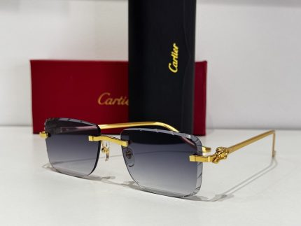 Cartier sunglasses with gold frame, luxury and protection.