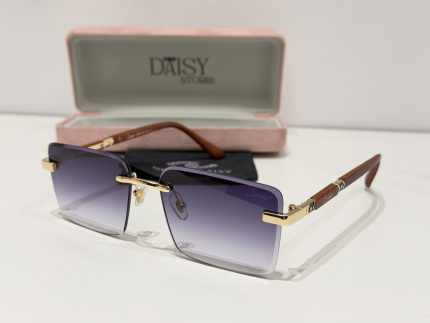 Cartier sunglasses with gradient lenses and gold accents in case.