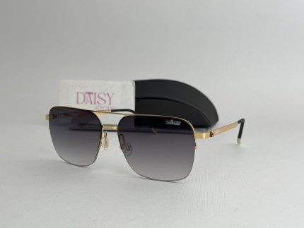 Men's Silhouette sunglasses with gold frame and gradient lenses.