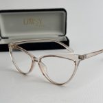Syze Qetesuese Blue Control glasses with stylish case.