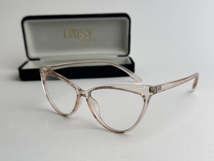 Syze Qetesuese Blue Control glasses with stylish case.