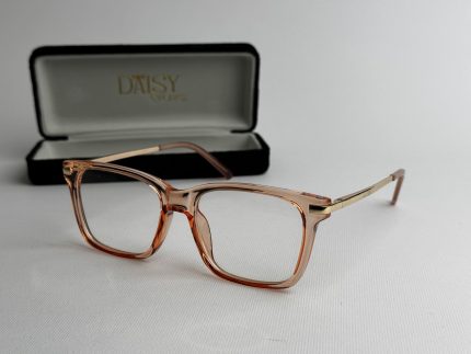 Syze Qetesuese Blue Control glasses with stylish frame and case.