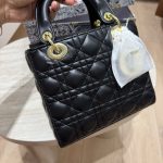 Elegant black Christian Dior Book Tote with quilted leather design.