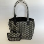 Goyard Anjou Tote Bag with matching pouch, elegant black pattern.
