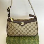 Canta Gucci Ophidia GG handbag on decorative box, elegant luxury fashion.