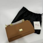 Dolce Gabbana brown handbag with strap, elegance and style.