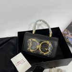Çantë Dolce Gabbana DG logo, black leather handbag in box.