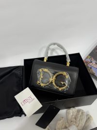 Çantë Dolce Gabbana DG logo, black leather handbag in box.