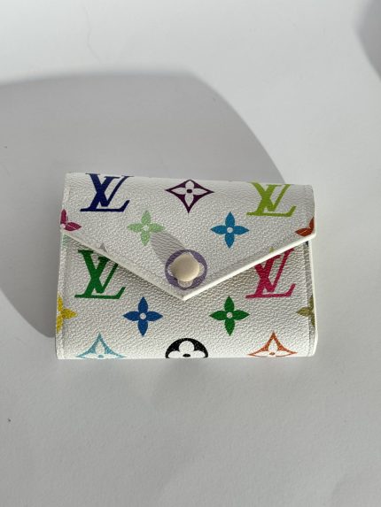 Colorful Louis Vuitton women's wallet with monogram design.