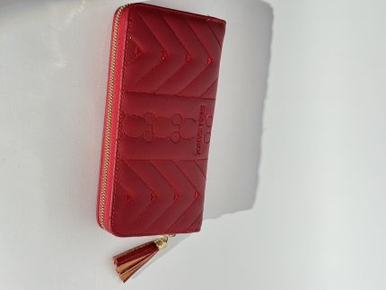 Red Portofol Forever Young femrash wallet with tassel zipper.