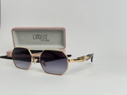 YSL women's sunglasses with gold frame and gradient lenses.