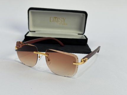 Men's sunglasses with gold accents and gradient lenses, stylish protective eyewear.
