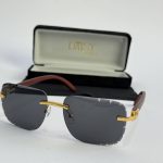 Men's sunglasses with case, stylish and protective design.