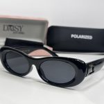 Syze Dielli Celine për Femra, black sunglasses with case, polarized lenses.