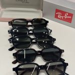 Ray-Ban sunglasses collection with cases, showcasing unique style and protection.
