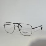 Men's optical glasses with metal frame on white background.