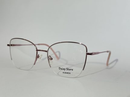 Women's stylish optical glasses with pink metal frame.