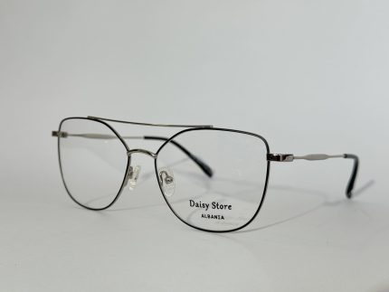 Modern women's optical glasses with sleek metal frame.