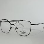 Women's elegant optical glasses with black frame.