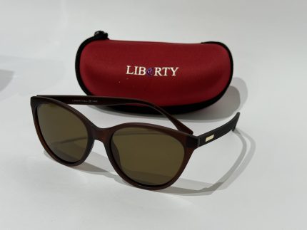 Syze Dielli Liberty Origjinale sunglasses with red case on white background.