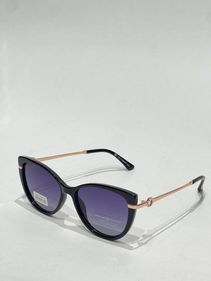 Syze dielli ari-zezë Polar Vision sunglasses with gold accents.