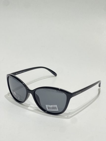 Syze Dielli Polar Vision black polarized sunglasses on white background.