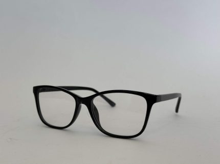 Black Skelete Optike Daisy glasses on white background.