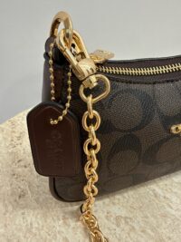 Coach Teri Shoulder Bag with gold chain detail.