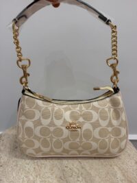 Coach handbag with chain strap and elegant design.