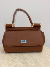 Dolce & Gabbana Sicily Mini brown handbag, elegant and stylish design.