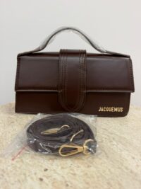 Brown Jacquemus Le Bambino Long handbag with detachable strap.